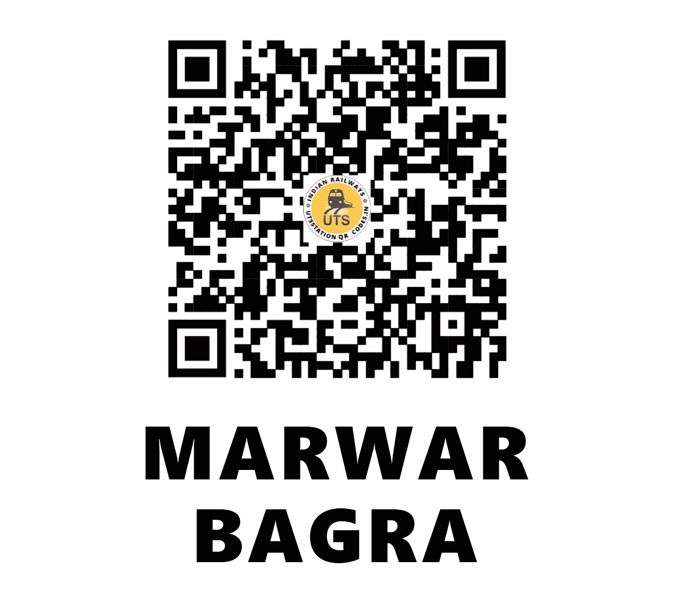 UTS QR Code for MARWAR BAGRA - MBGA (NW - RAJASTHAN)