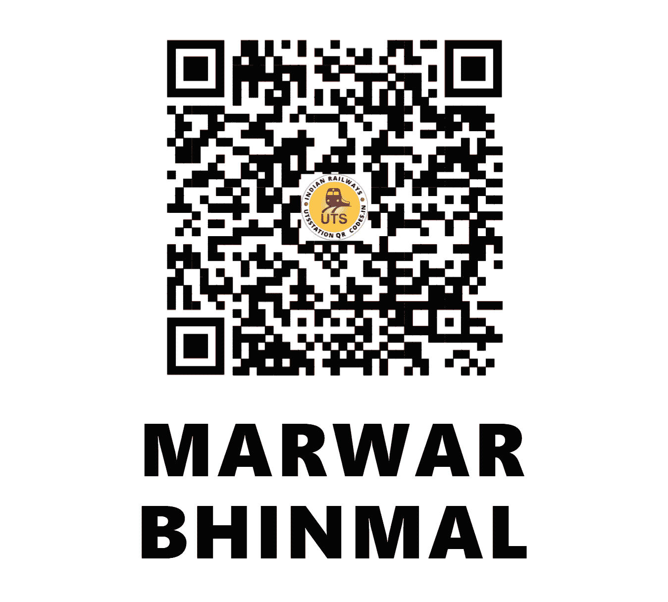 UTS QR Code for MARWAR BHINMAL - MBNL (NW - RAJASTHAN)