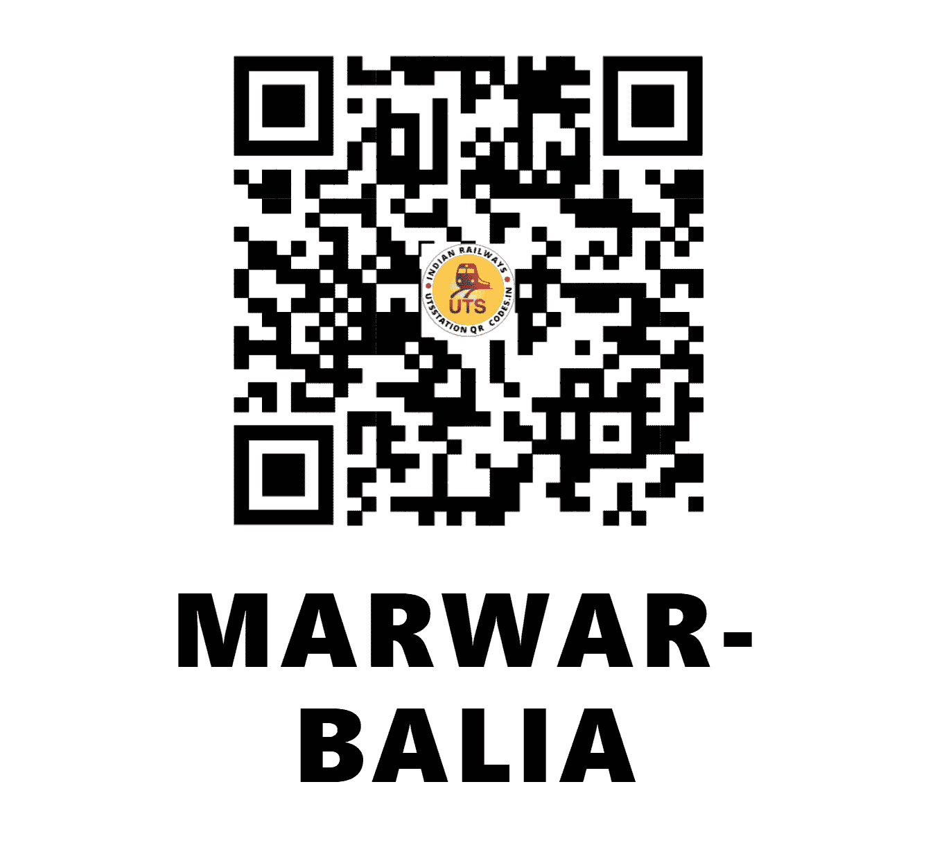 UTS QR Code for MARWAR- BALIA - MBSK (NW - RAJASTHAN)