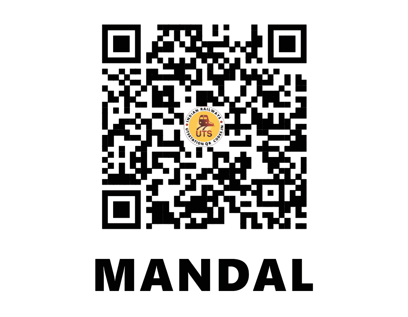 UTS QR Code for MANDAL - MDL (NW - RAJASTHAN)