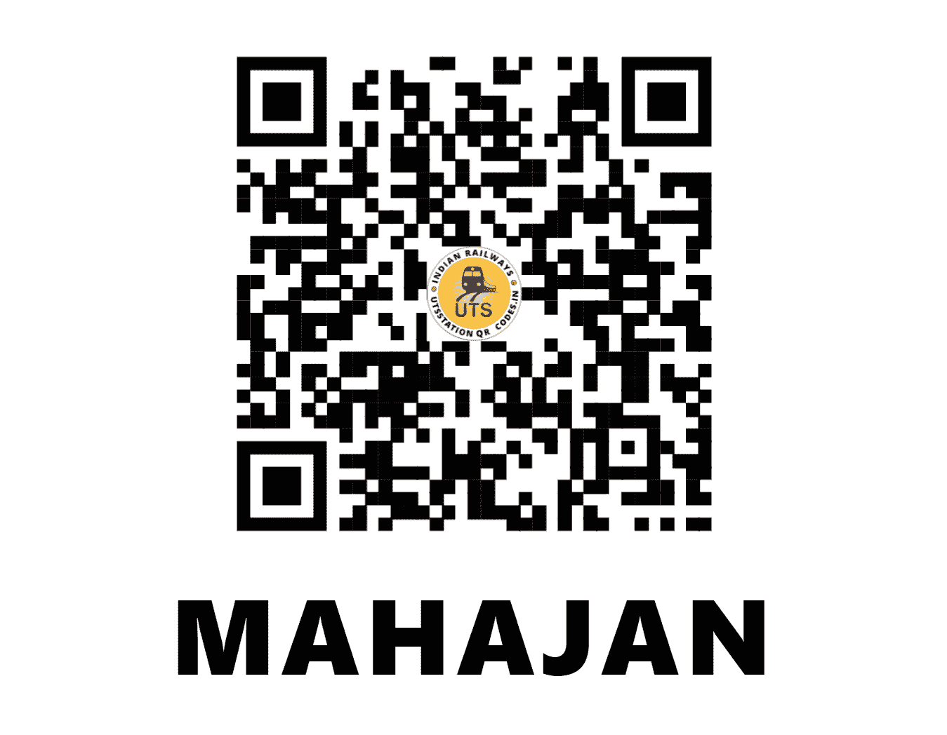 UTS QR Code for MAHAJAN - MHJ (NW - RAJASTHAN)
