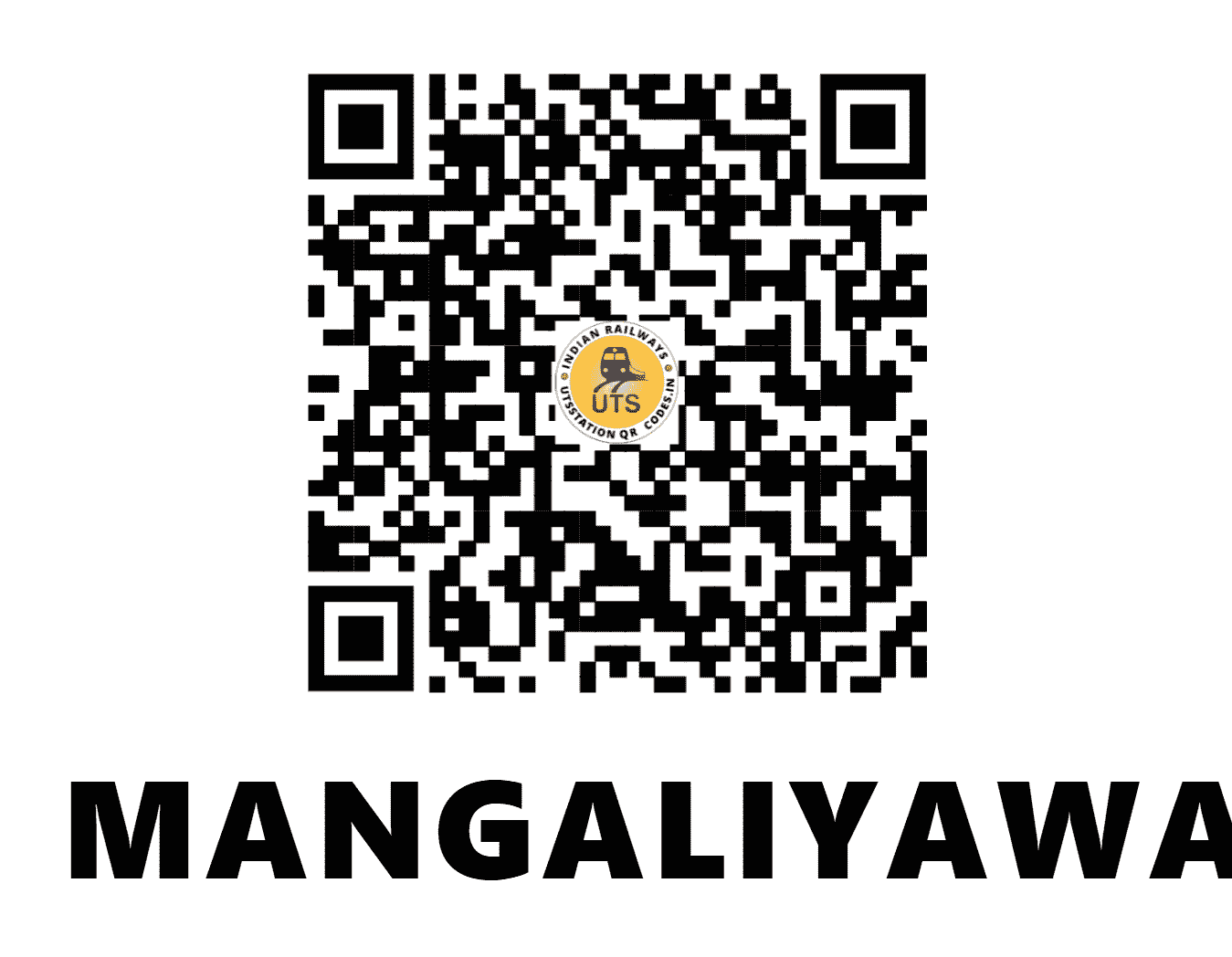UTS QR Code for MANGALIYAWAS - MLI (NW - RAJASTHAN)