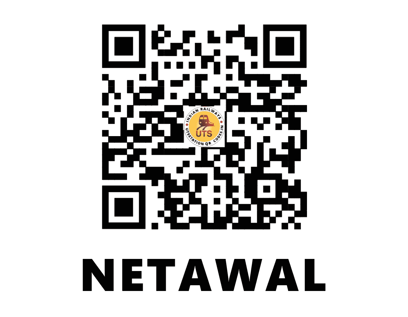 UTS QR Code for NETAWAL - NTWL (NW - RAJASTHAN)