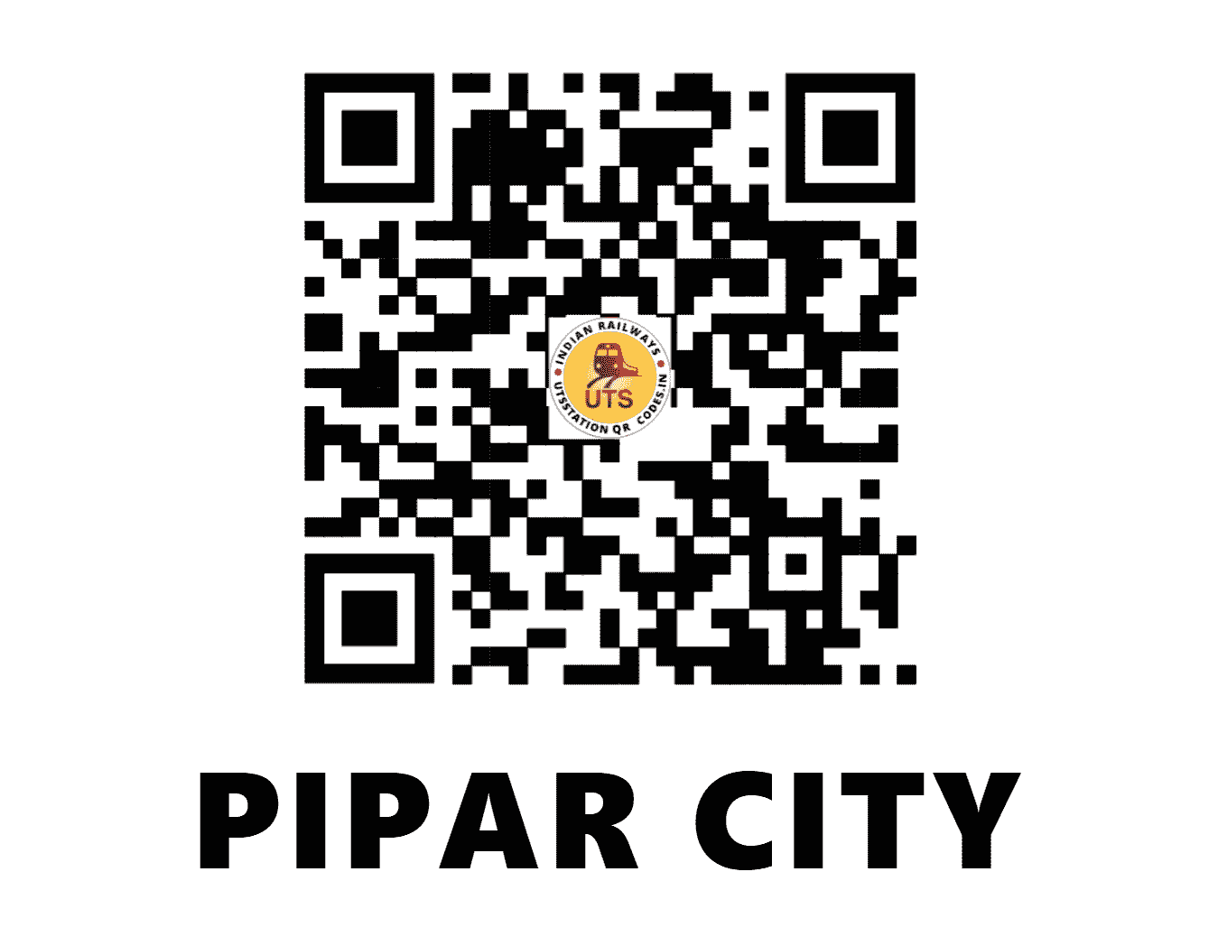 UTS QR Code for PIPAR CITY - PCY (NW - RAJASTHAN)