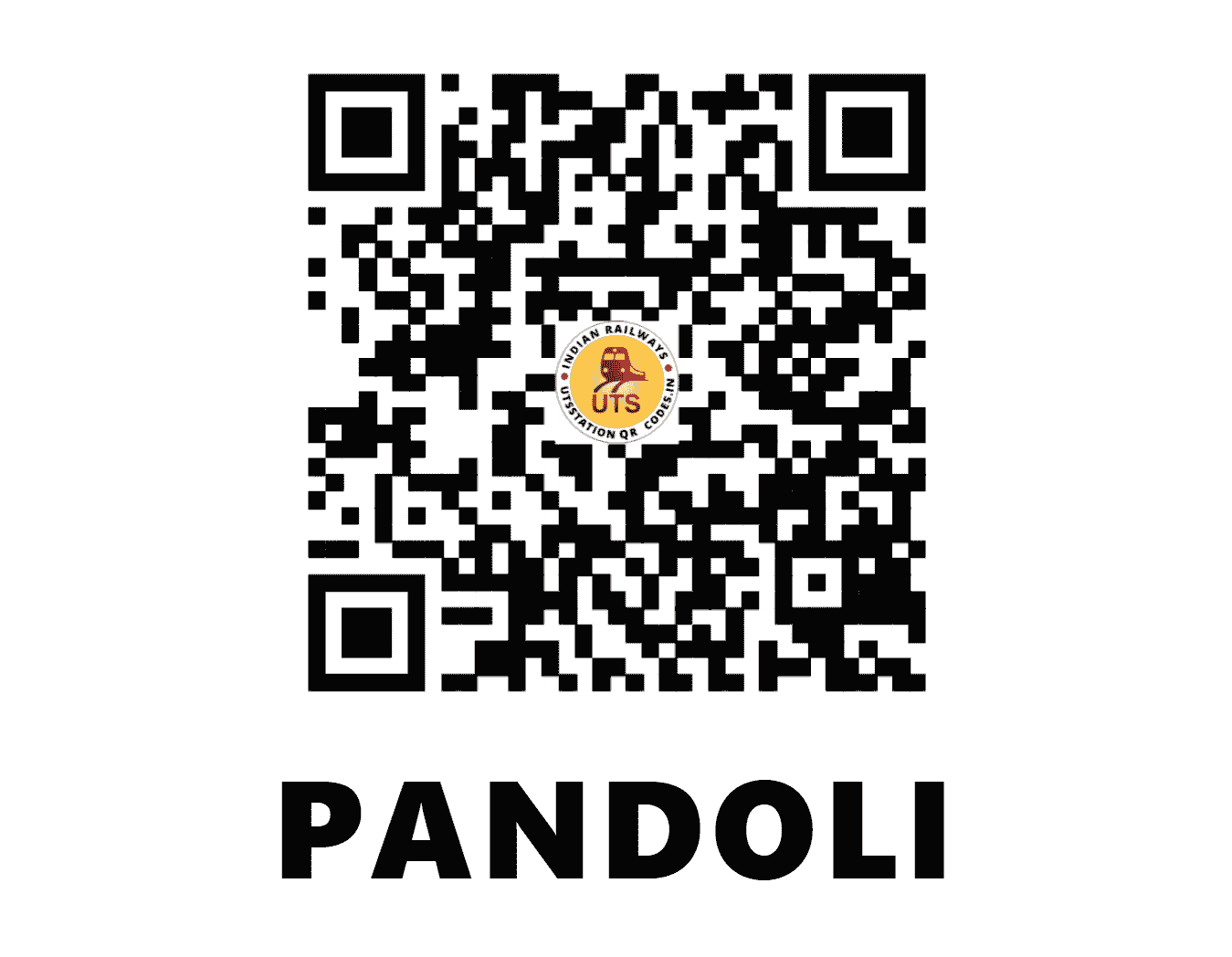 UTS QR Code for PANDOLI - PMO (NW - RAJASTHAN)