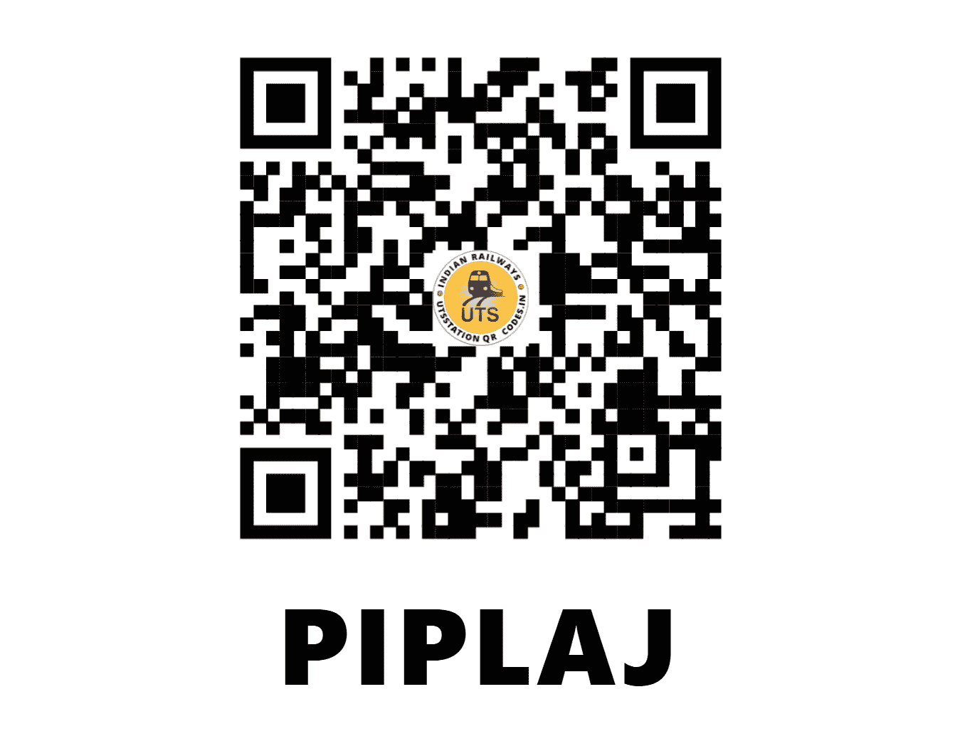 UTS QR Code for PIPLAJ - PPF (NW - RAJASTHAN)