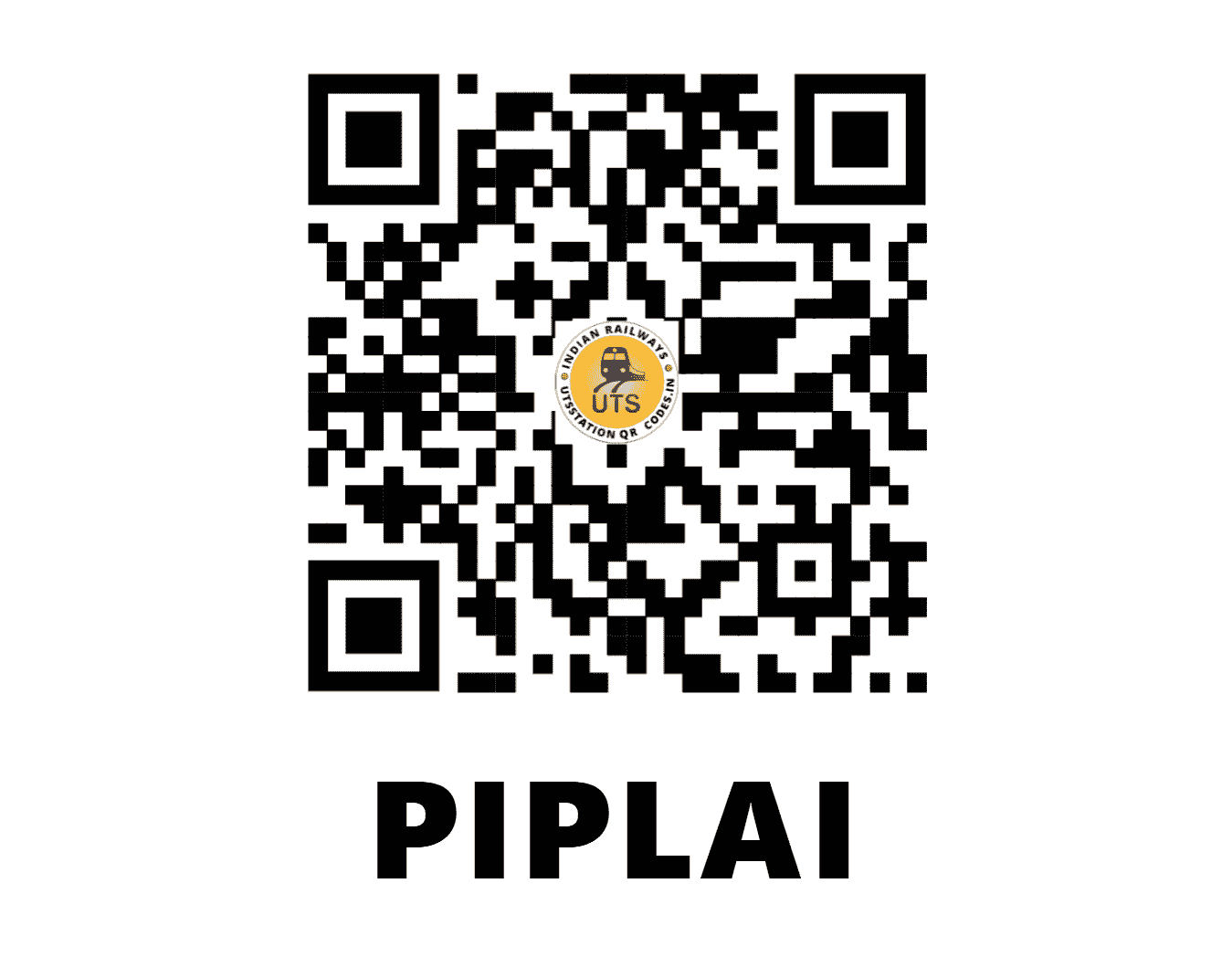 UTS QR Code for PIPLAI - PPLA (NW - RAJASTHAN)