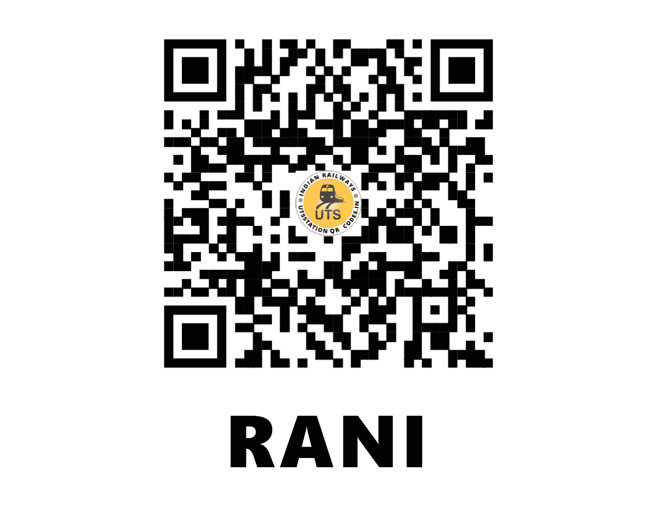 UTS QR Code for RANI - RANI (NW - RAJASTHAN)