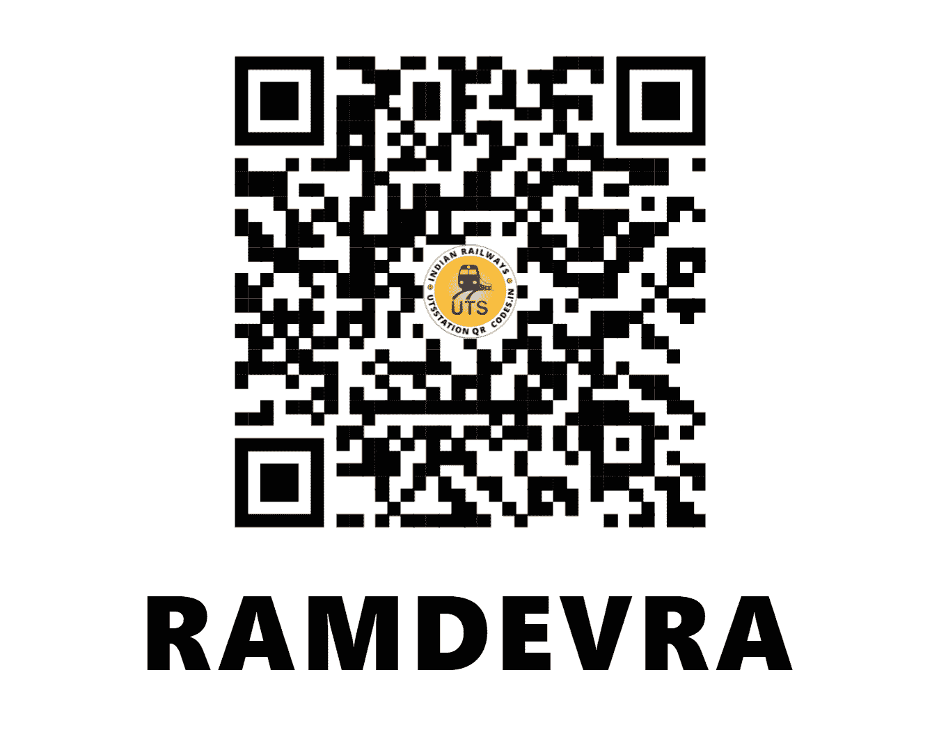 UTS QR Code for RAMDEVRA - RDRA (NW - RAJASTHAN)