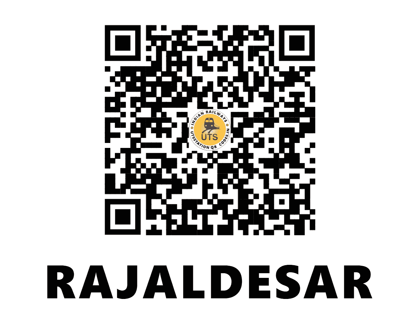 UTS QR Code for RAJALDESAR - RJR (NW - RAJASTHAN)