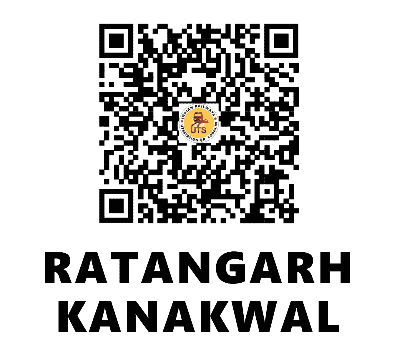 UTS QR Code for RATANGARH KANAKWAL - RKK (NW - RAJASTHAN)