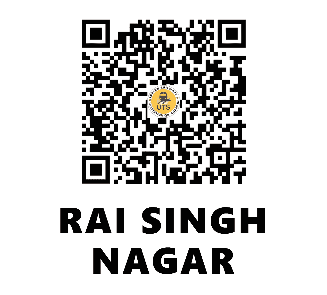 UTS QR Code for RAI SINGH NAGAR - RSNR (NW - RAJASTHAN)