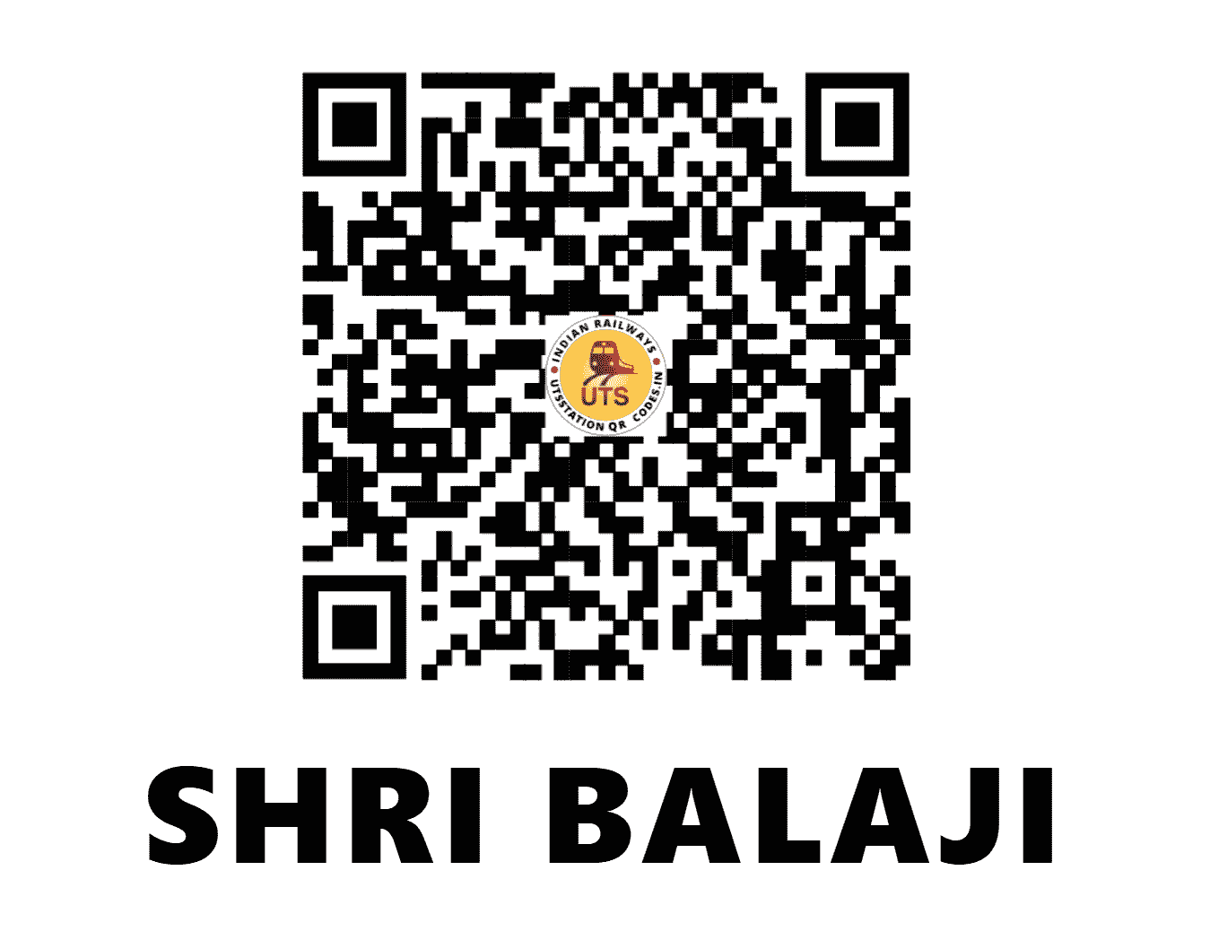 UTS QR Code for SHRI BALAJI - SBLJ (NW - RAJASTHAN)
