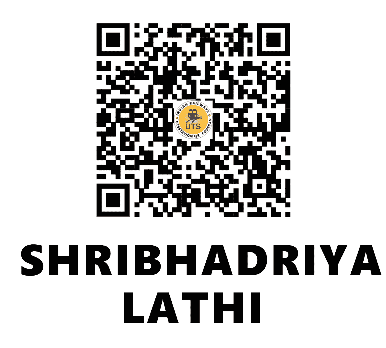 UTS QR Code for SHRIBHADRIYA LATHI - SBLT (NW - RAJASTHAN)