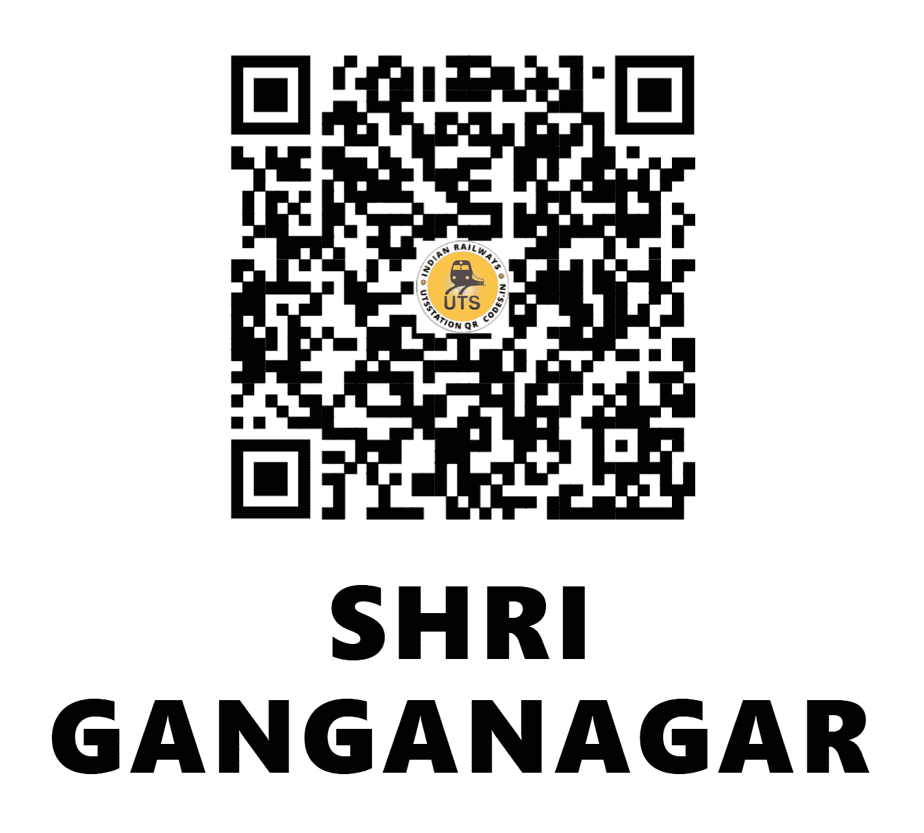 UTS QR Code for SHRI GANGANAGAR - SGNR (NW - RAJASTHAN)