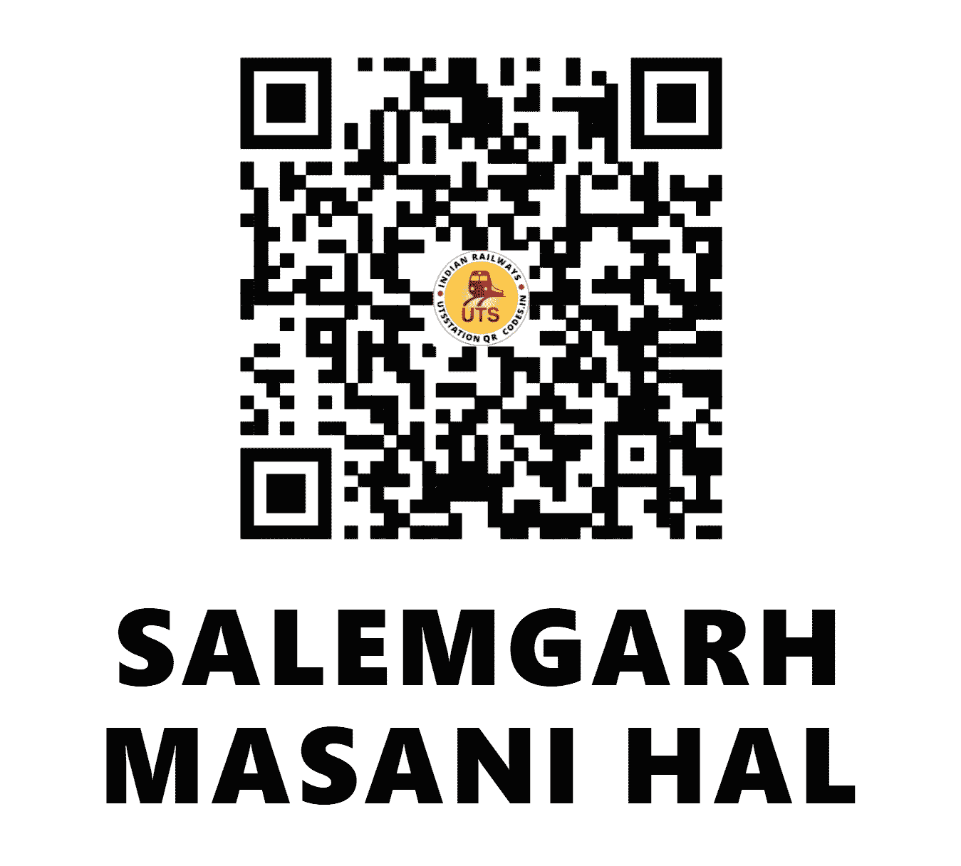 UTS QR Code for SALEMGARH MASANI HAL - SJSM (NW - RAJASTHAN)