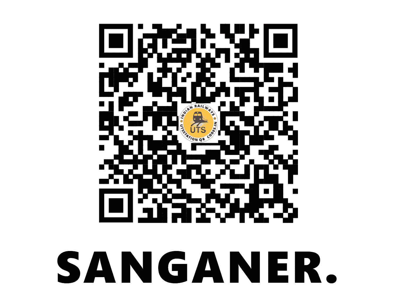 UTS QR Code for SANGANER. - SNGN (NW - RAJASTHAN)