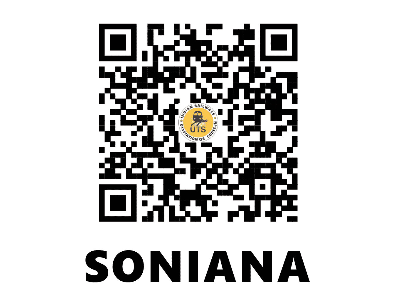 UTS QR Code for SONIANA - SNYN (NW - RAJASTHAN)