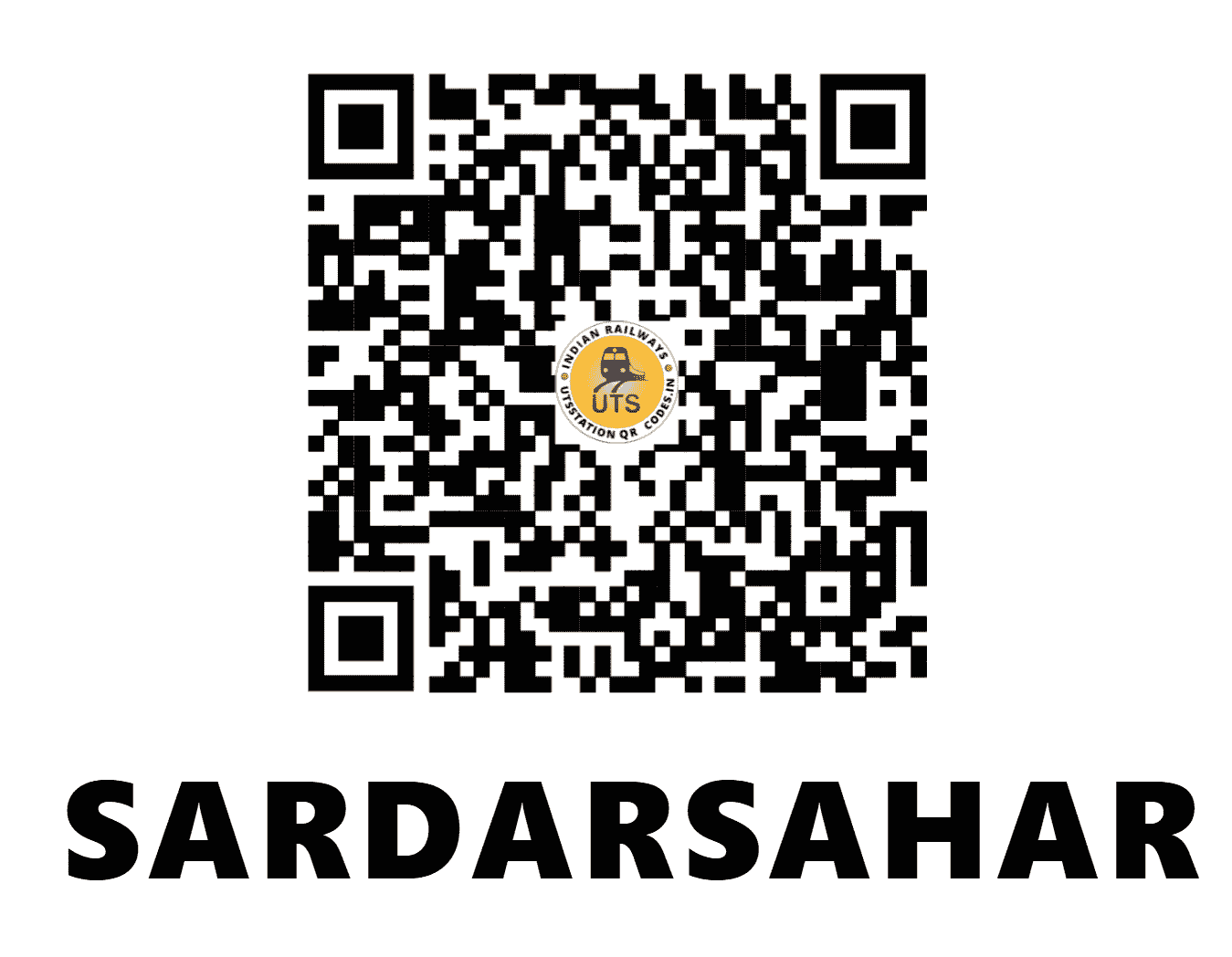 UTS QR Code for SARDARSAHAR - SRDR (NW - RAJASTHAN)