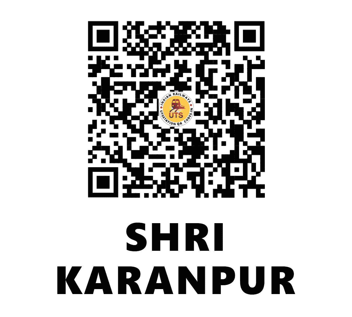 UTS QR Code for SHRI KARANPUR - SRW (NW - RAJASTHAN)