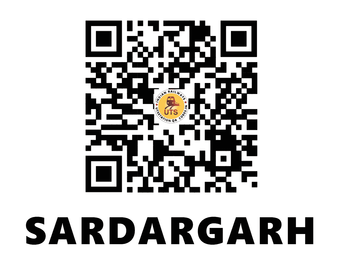 UTS QR Code for SARDARGARH - SRZ (NW - RAJASTHAN)