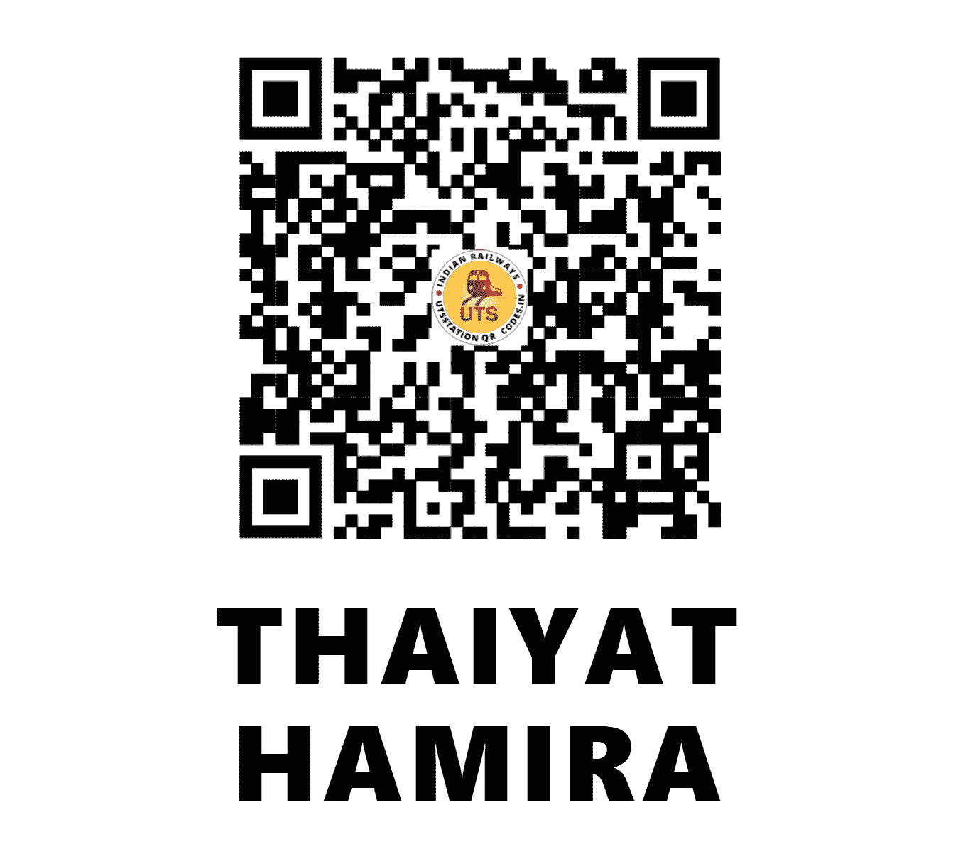 UTS QR Code for THAIYAT HAMIRA - THM (NW - RAJASTHAN)