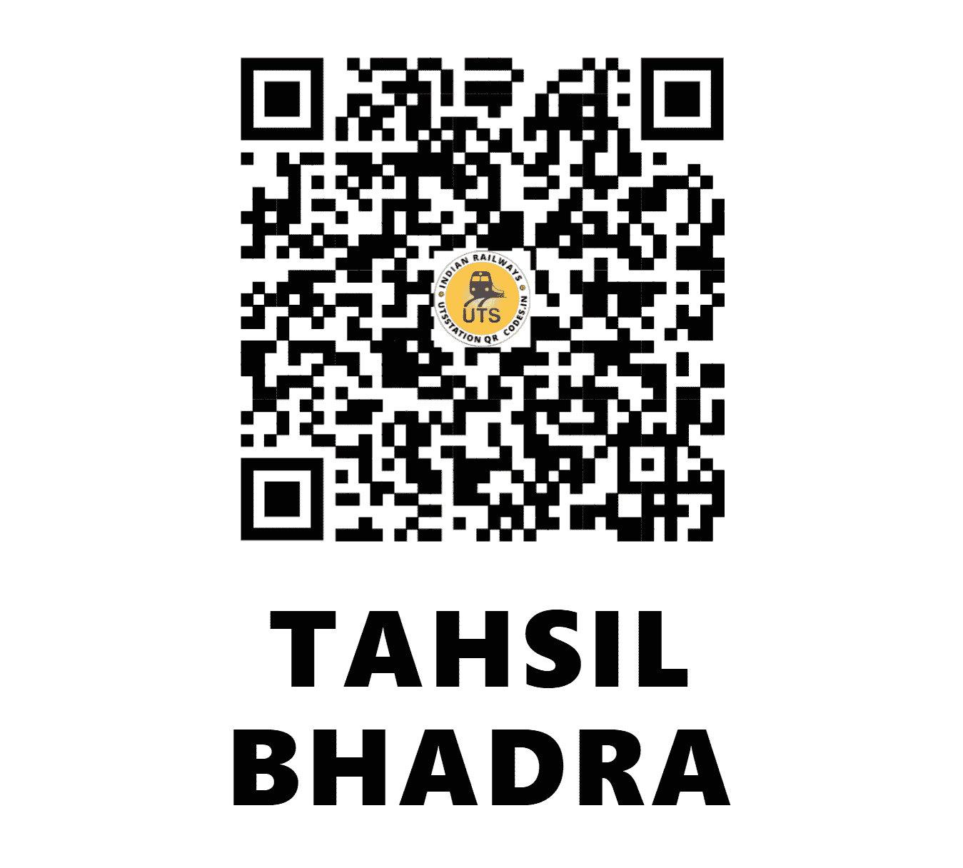 UTS QR Code for TAHSIL BHADRA - TSD (NW - RAJASTHAN)