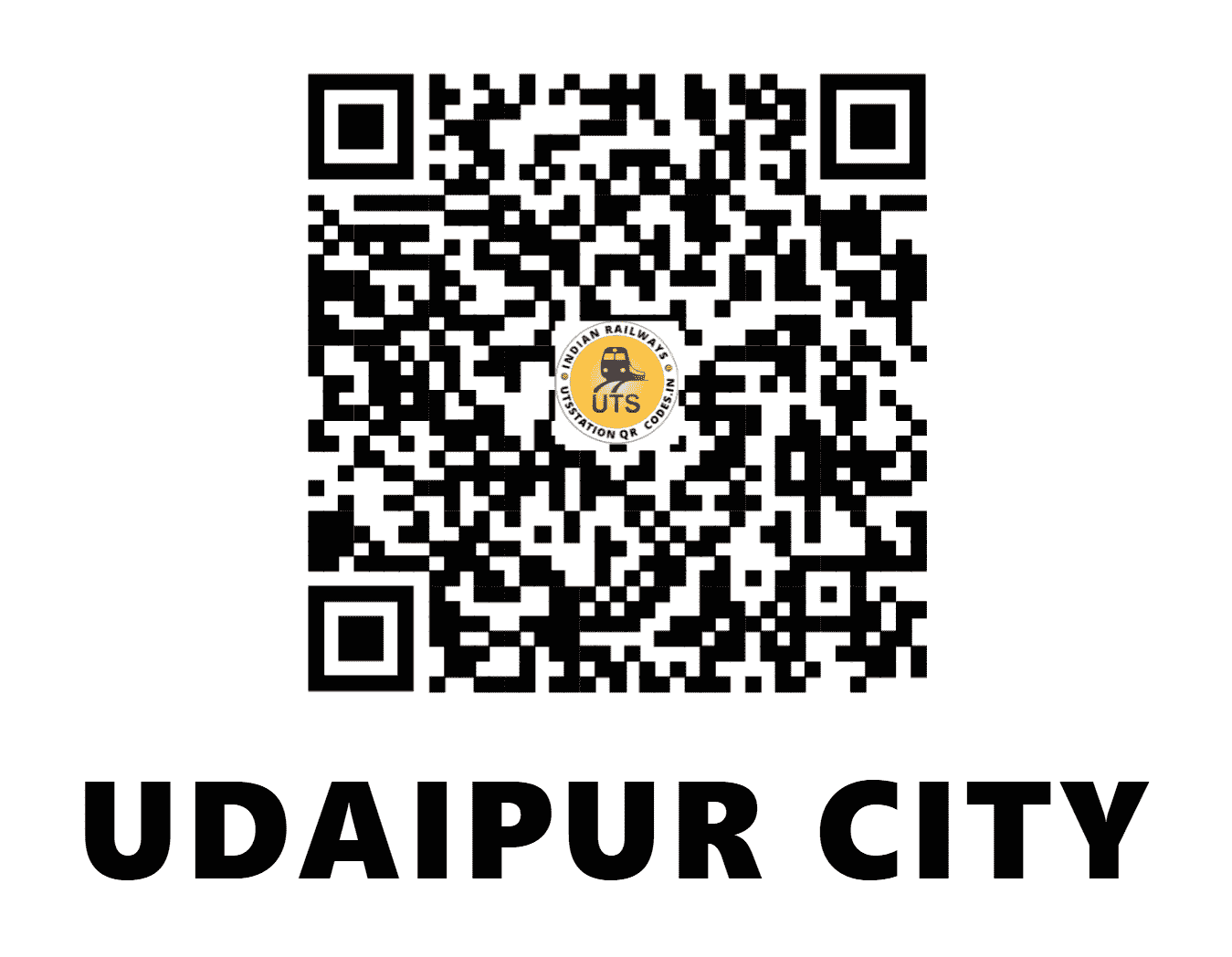 UTS QR Code for UDAIPUR CITY - UDZ (NW - RAJASTHAN)