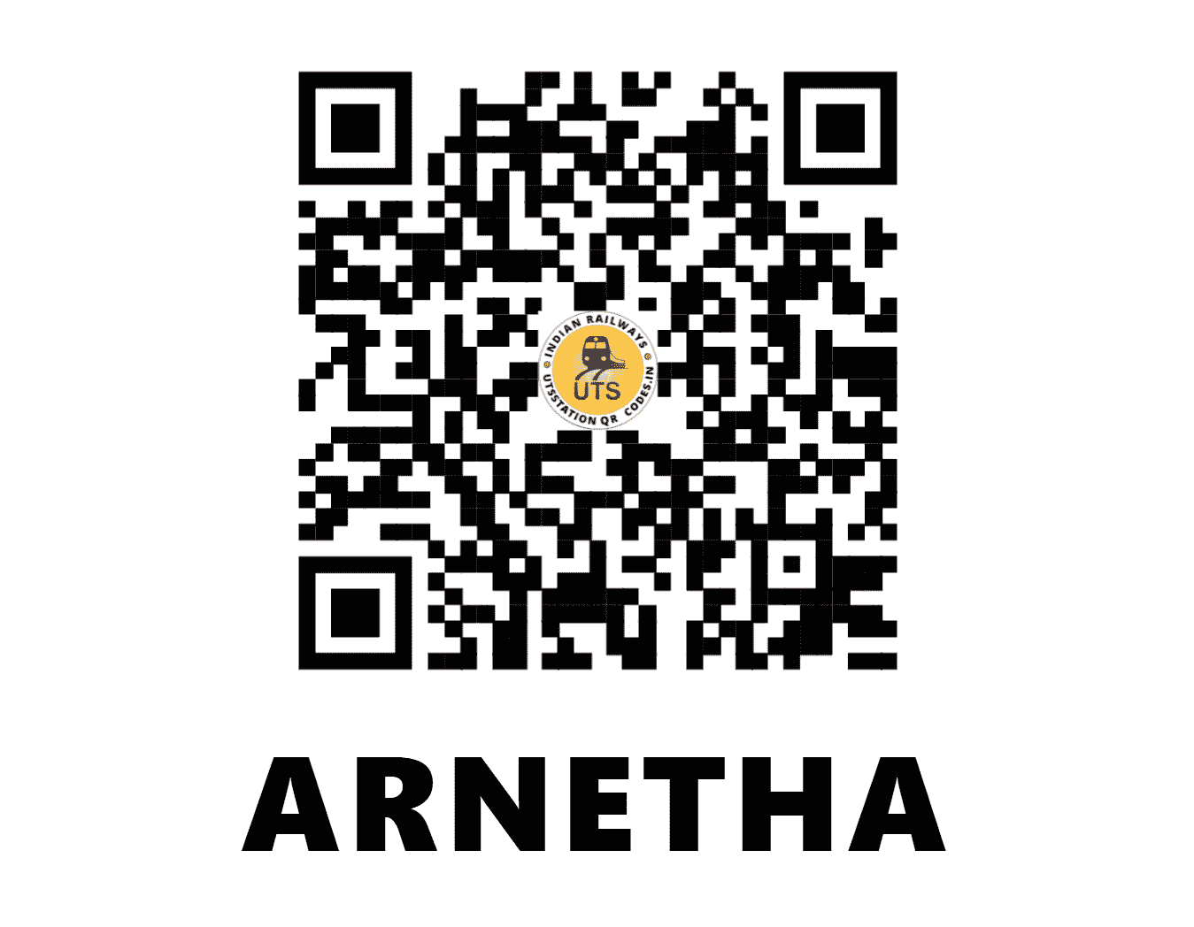 UTS QR Code for ARNETHA - ARE (WC - RAJASTHAN)