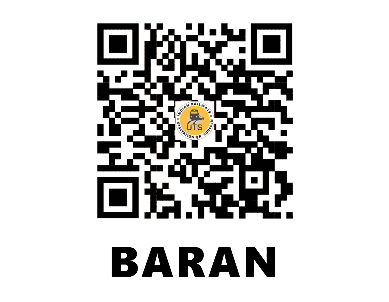 UTS QR Code for BARAN - BAZ (WC - RAJASTHAN)