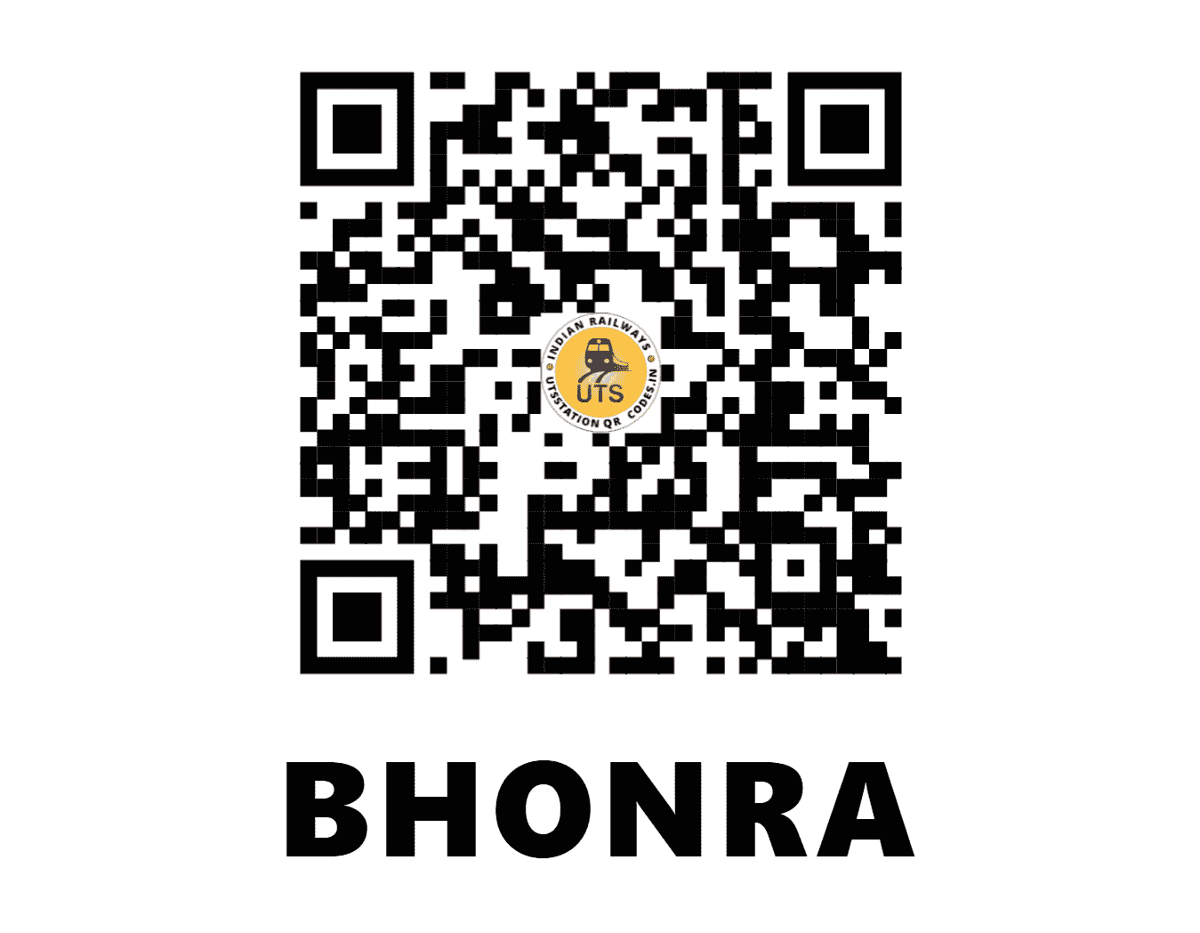 UTS QR Code for BHONRA - BON (WC - RAJASTHAN)