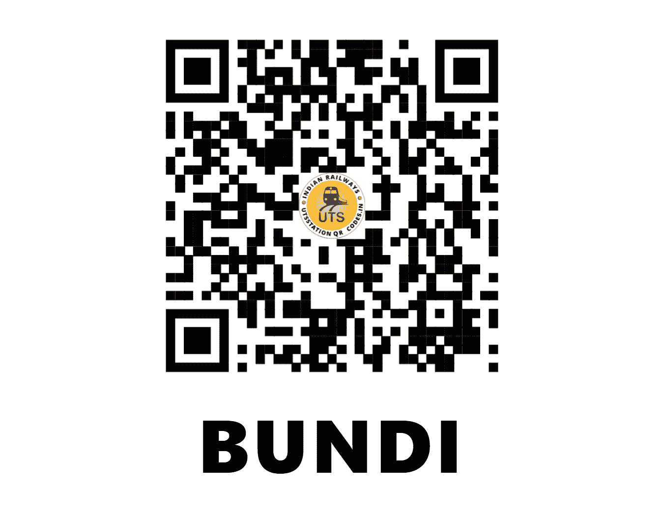 UTS QR Code for BUNDI - BUDI (WC - RAJASTHAN)