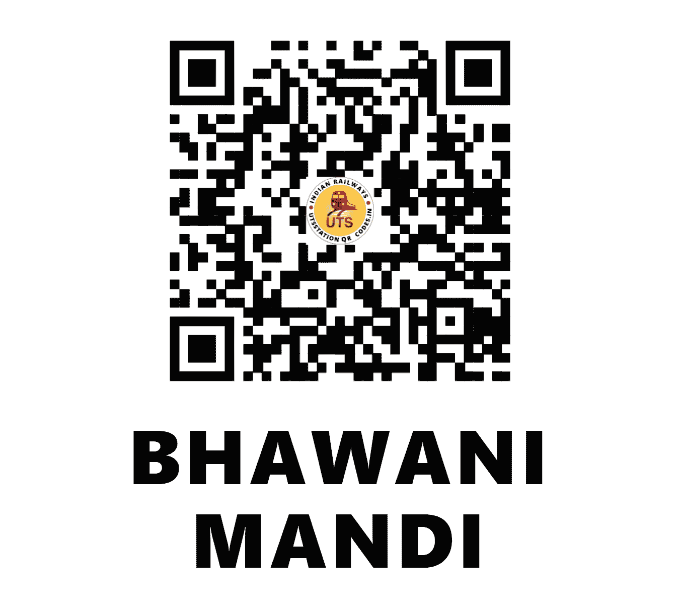 UTS QR Code for BHAWANI MANDI - BWM (WC - RAJASTHAN)