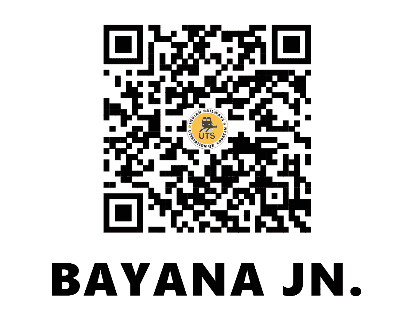 UTS QR Code for BAYANA JN. - BXN (WC - RAJASTHAN)