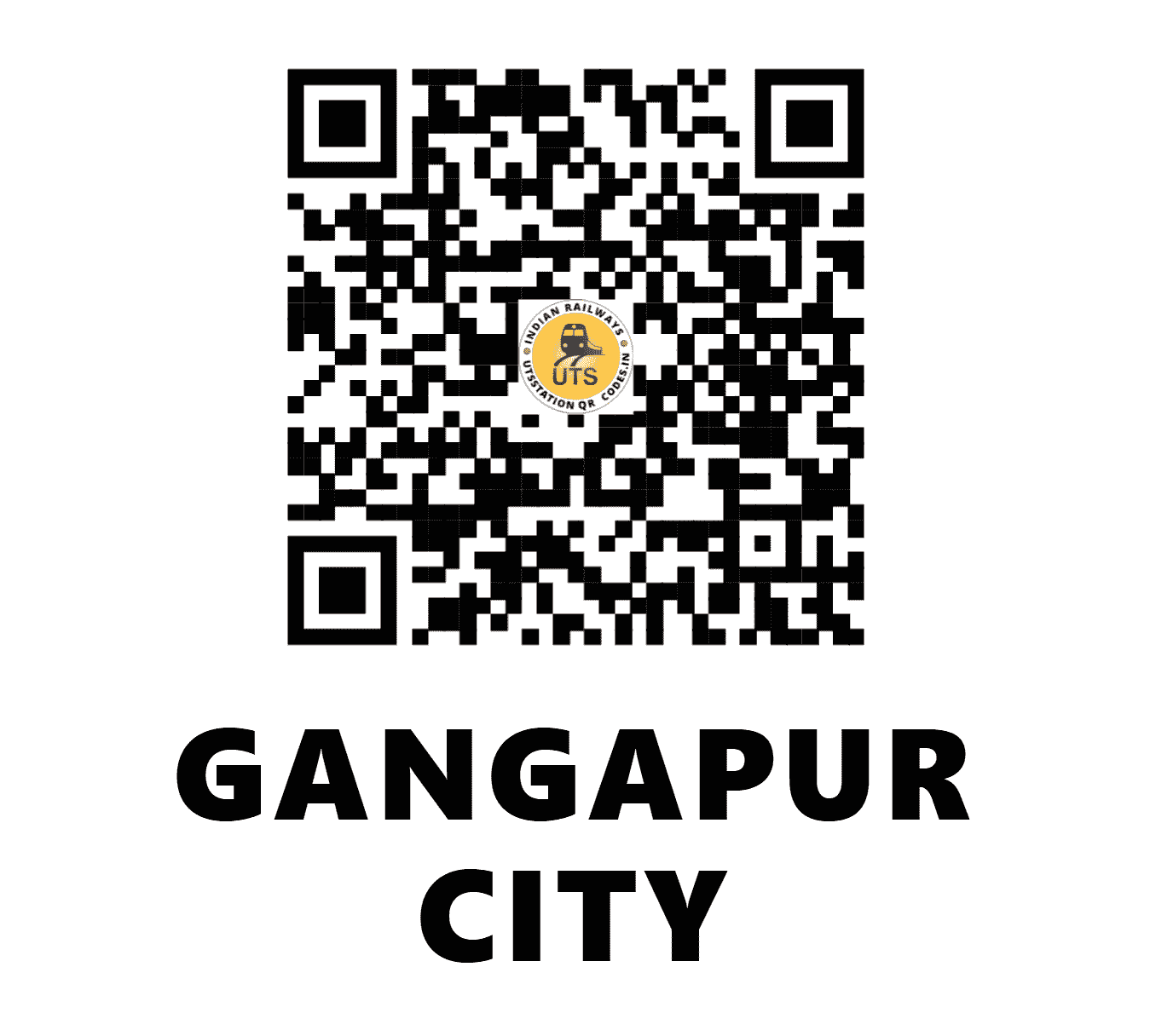UTS QR Code for GANGAPUR CITY - GGC (WC - RAJASTHAN)