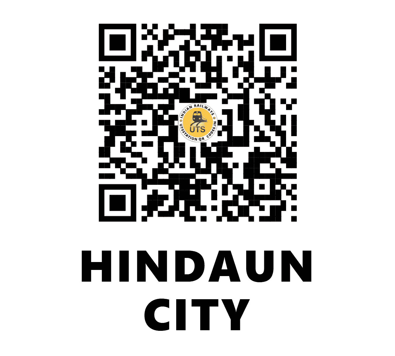 UTS QR Code for HINDAUN CITY - HAN (WC - RAJASTHAN)