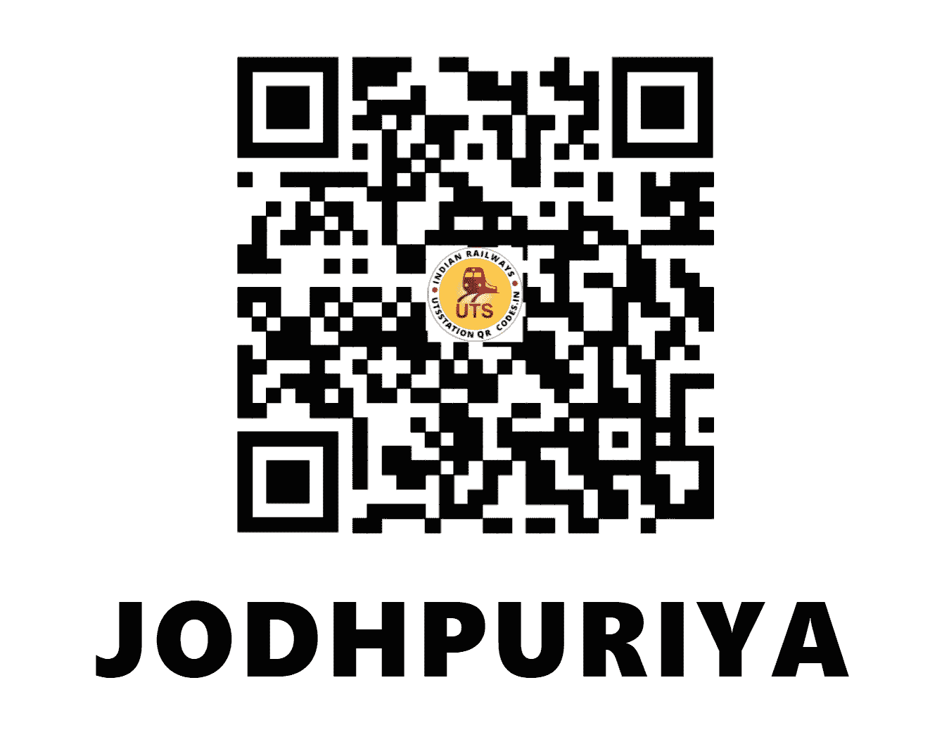 UTS QR Code for JODHPURIYA - JUYA (WC - RAJASTHAN)