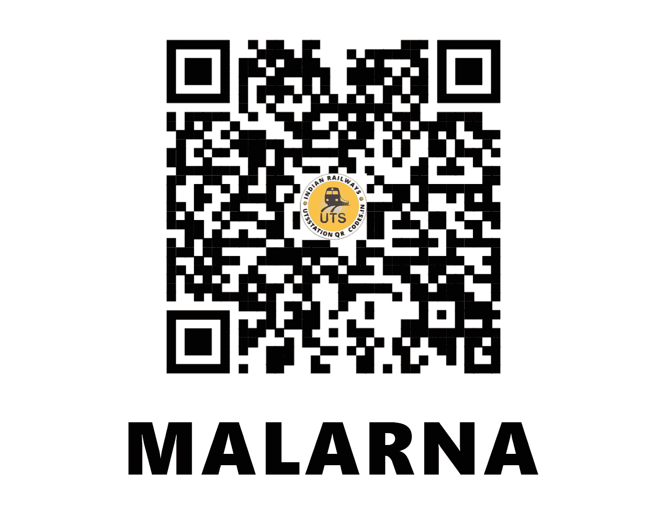 UTS QR Code for MALARNA - MLZ (WC - RAJASTHAN)