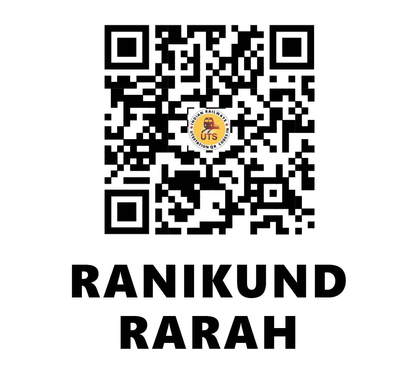 UTS QR Code for RANIKUND RARAH - RKR (WC - RAJASTHAN)