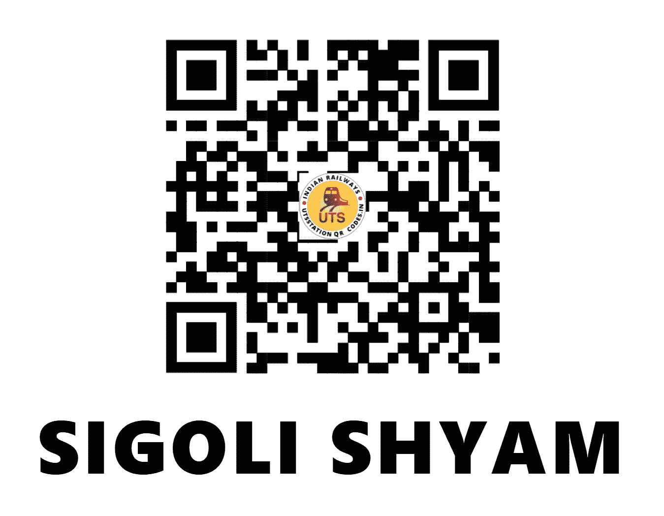 UTS QR Code for SIGOLI SHYAM - SISM (WC - RAJASTHAN)