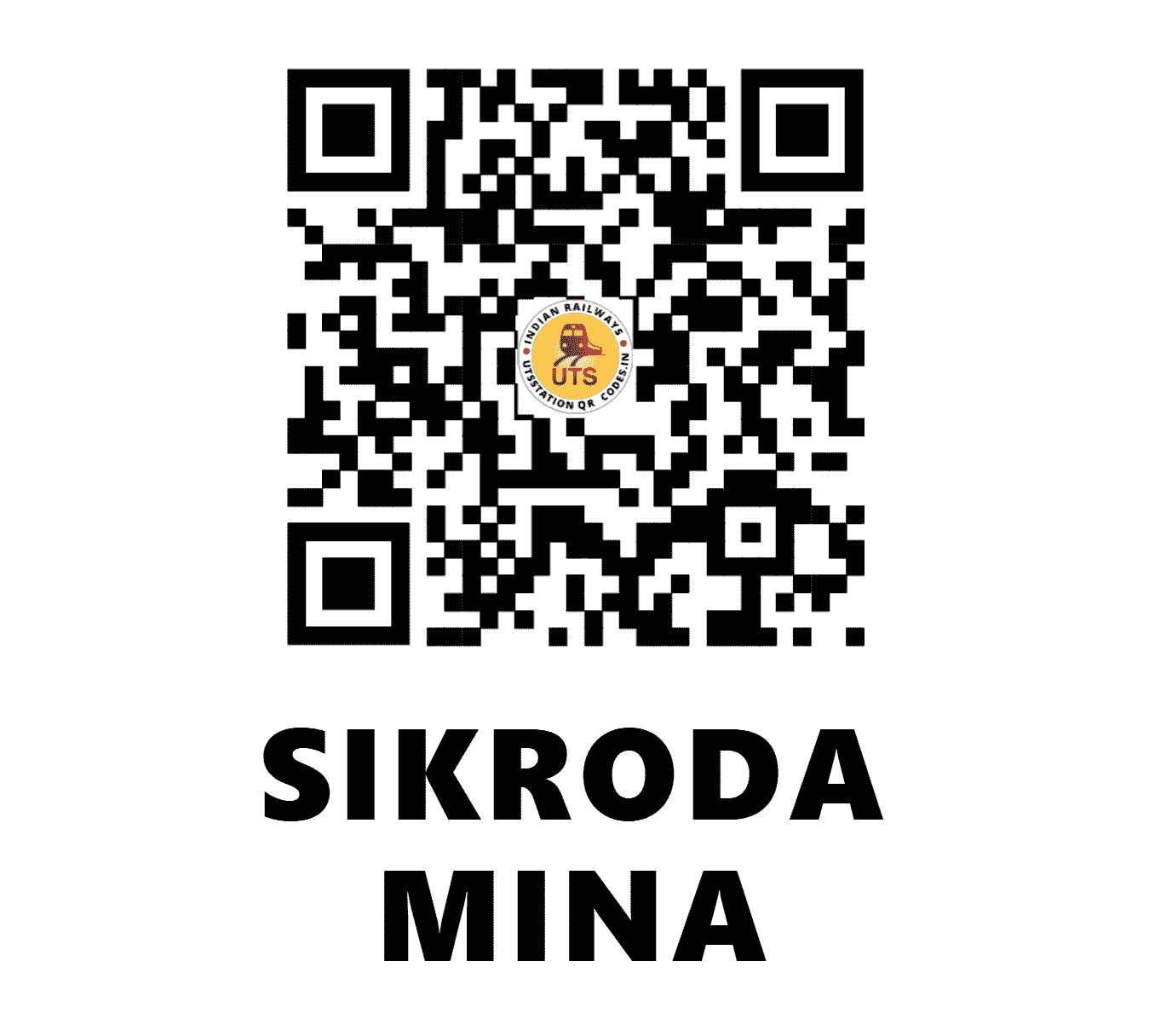 UTS QR Code for SIKRODA MINA - SKDM (WC - RAJASTHAN)