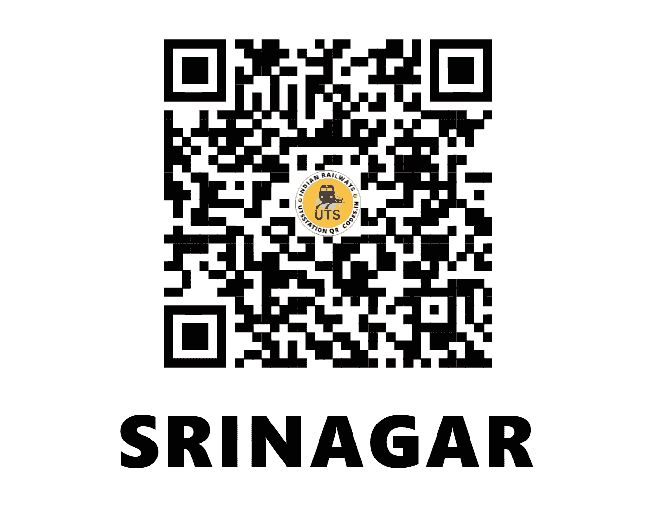 UTS QR Code for SRINAGAR - SNAR (WC - RAJASTHAN)
