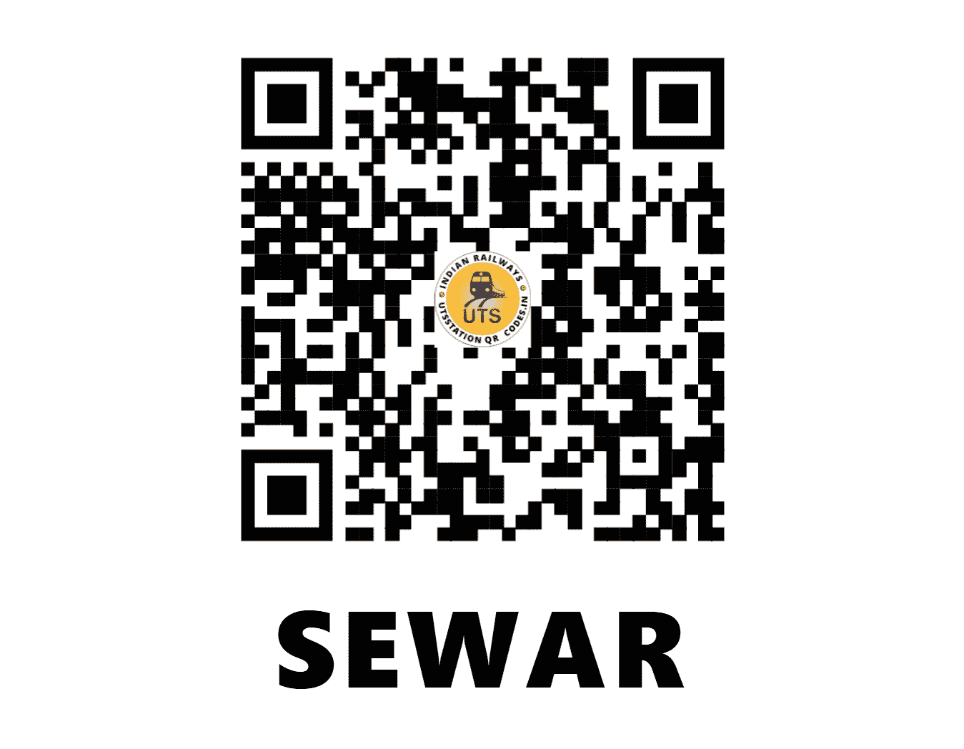 UTS QR Code for SEWAR - SWAR (WC - RAJASTHAN)