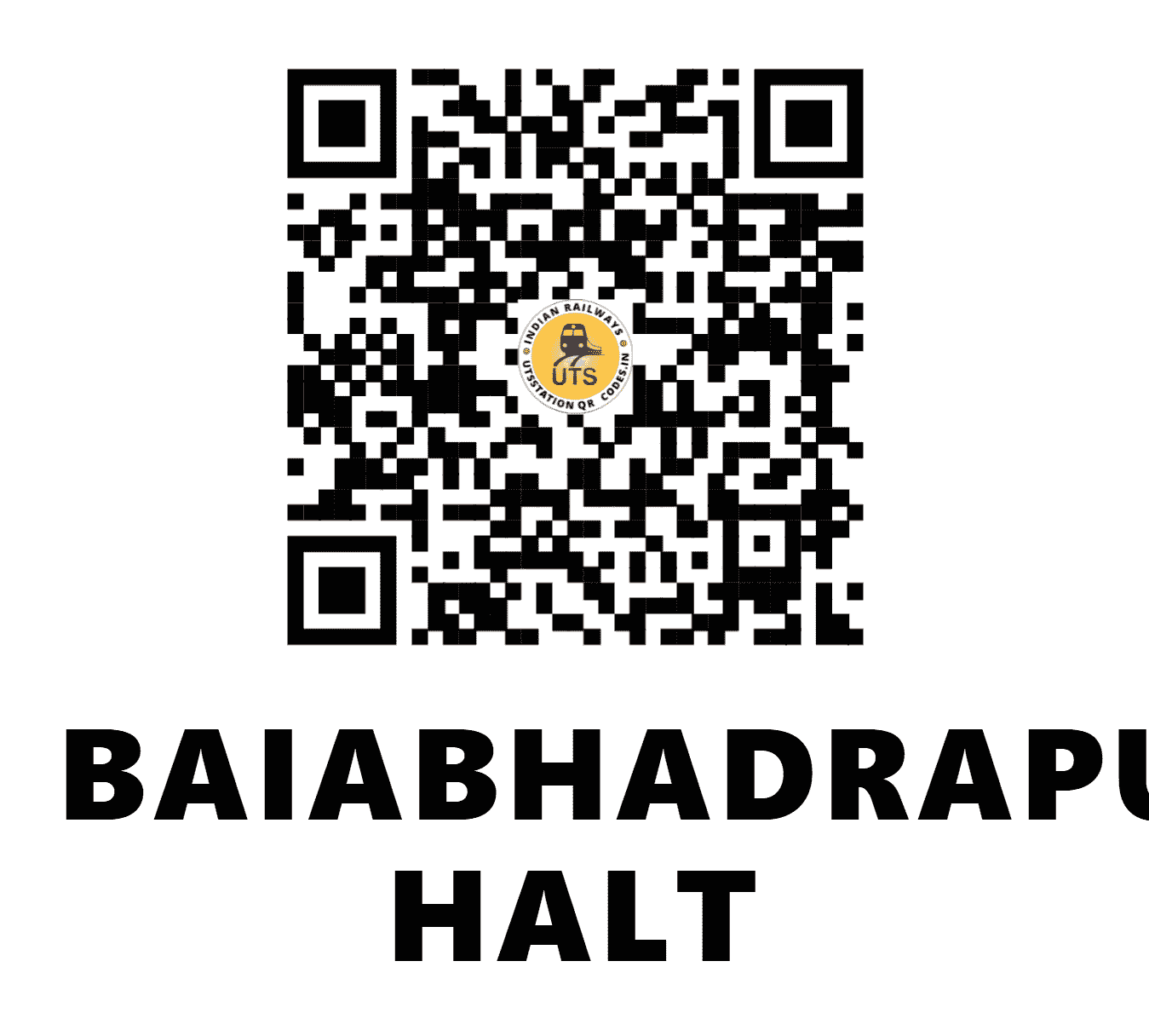 UTS QR Code for BAIABHADRAPURAM HALT - BBPM (SC - )