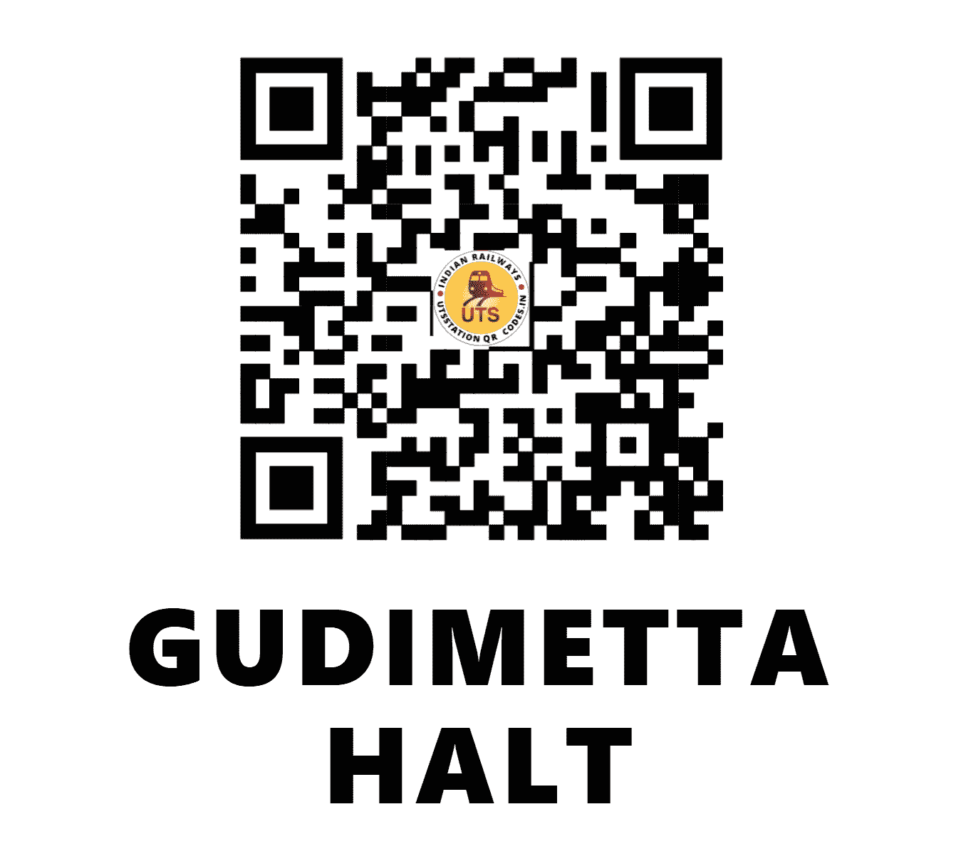 UTS QR Code for GUDIMETTA HALT - GMA (SC - )