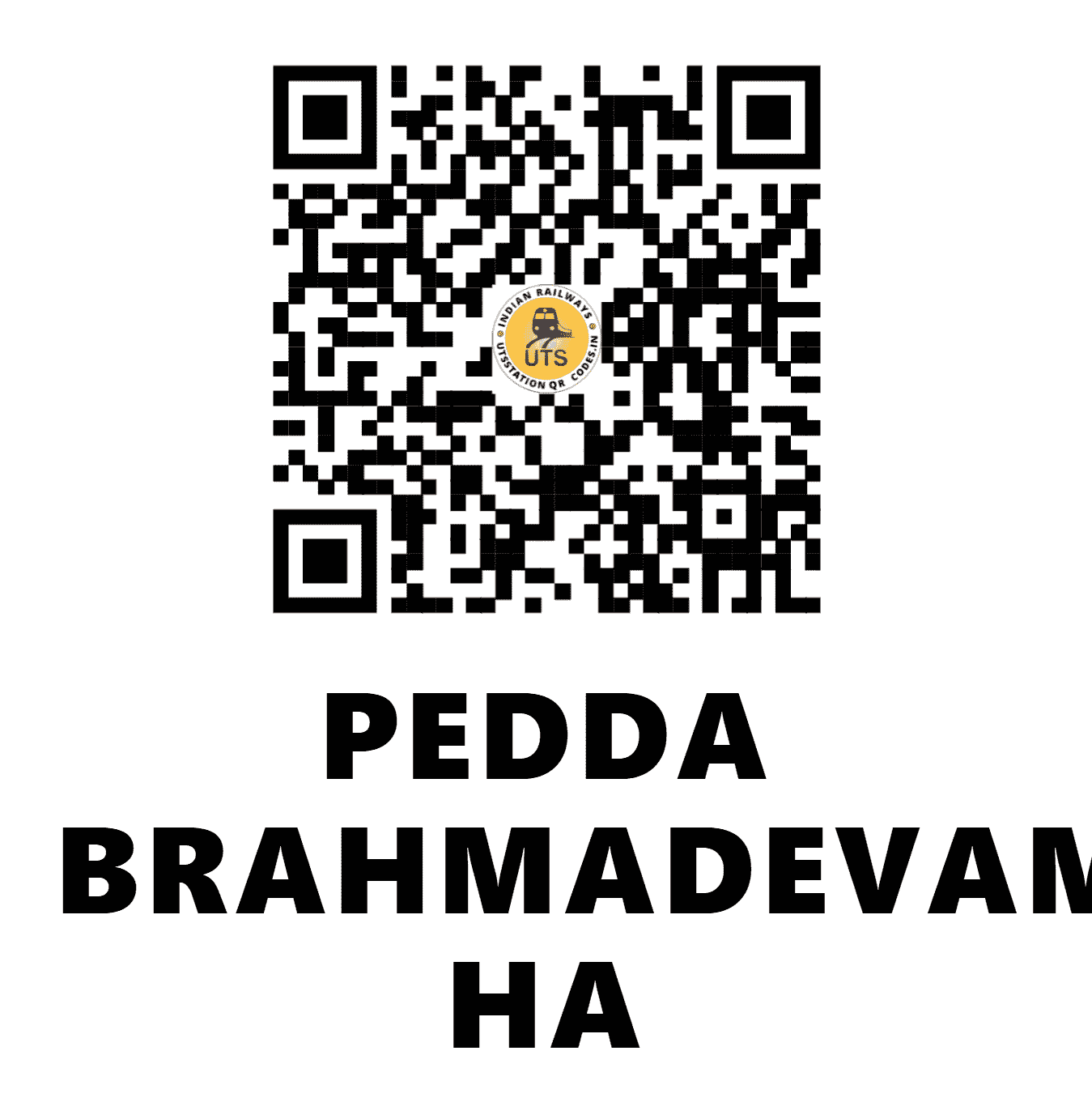 UTS QR Code for PEDDA BRAHMADEVAM HA - PBD (SC - )