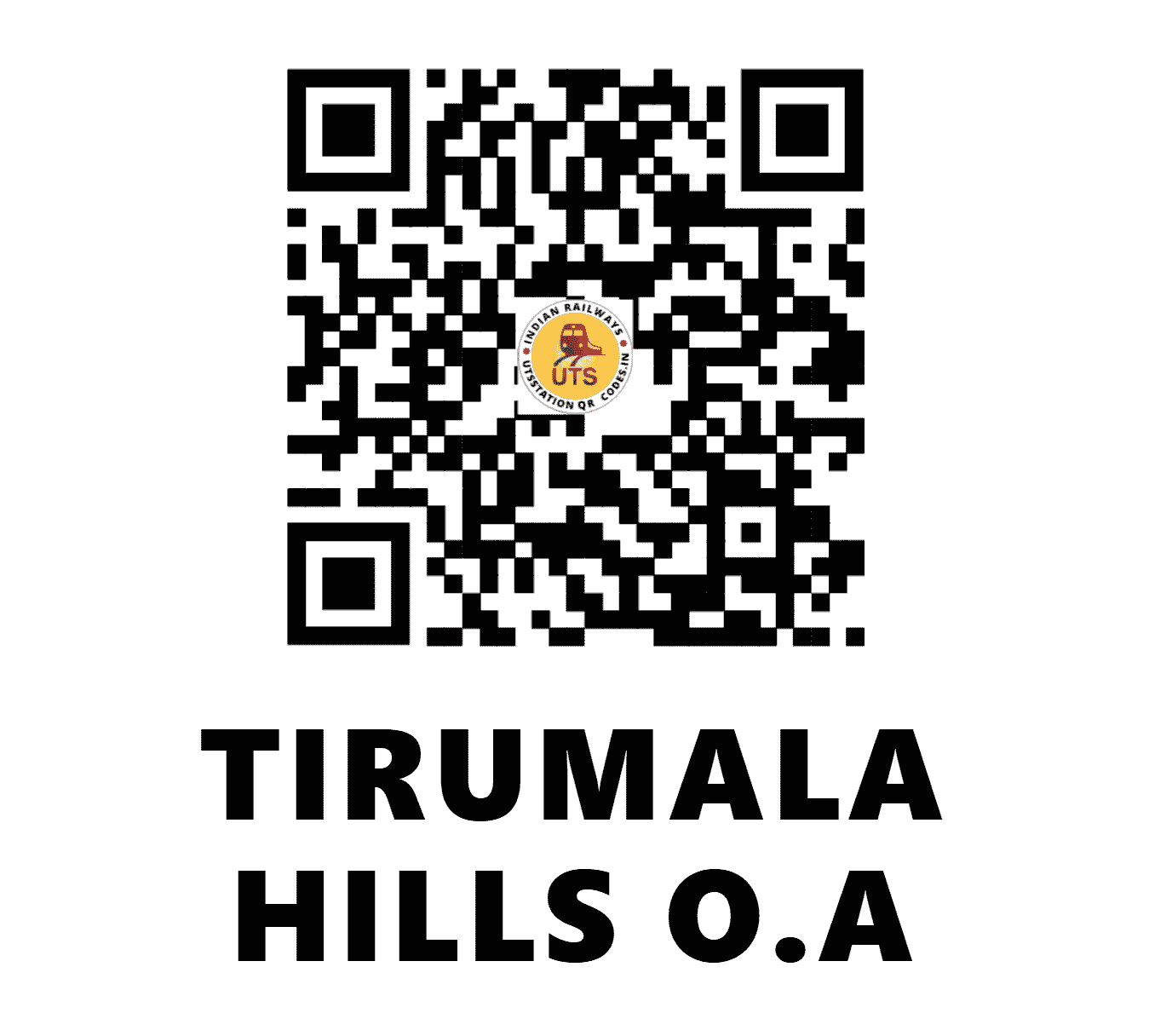 UTS QR Code for TIRUMALA HILLS O.A - TTH (SC - )