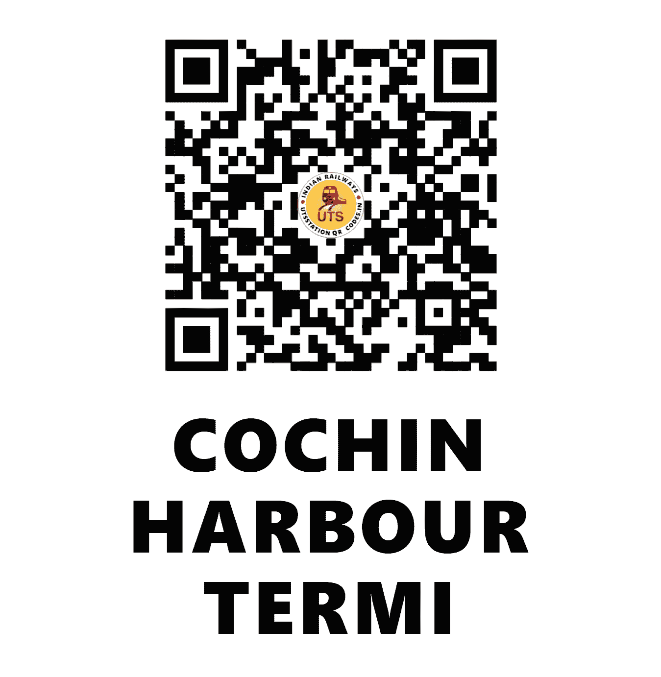UTS QR Code for COCHIN HARBOUR TERMI - CHTS (SR - )