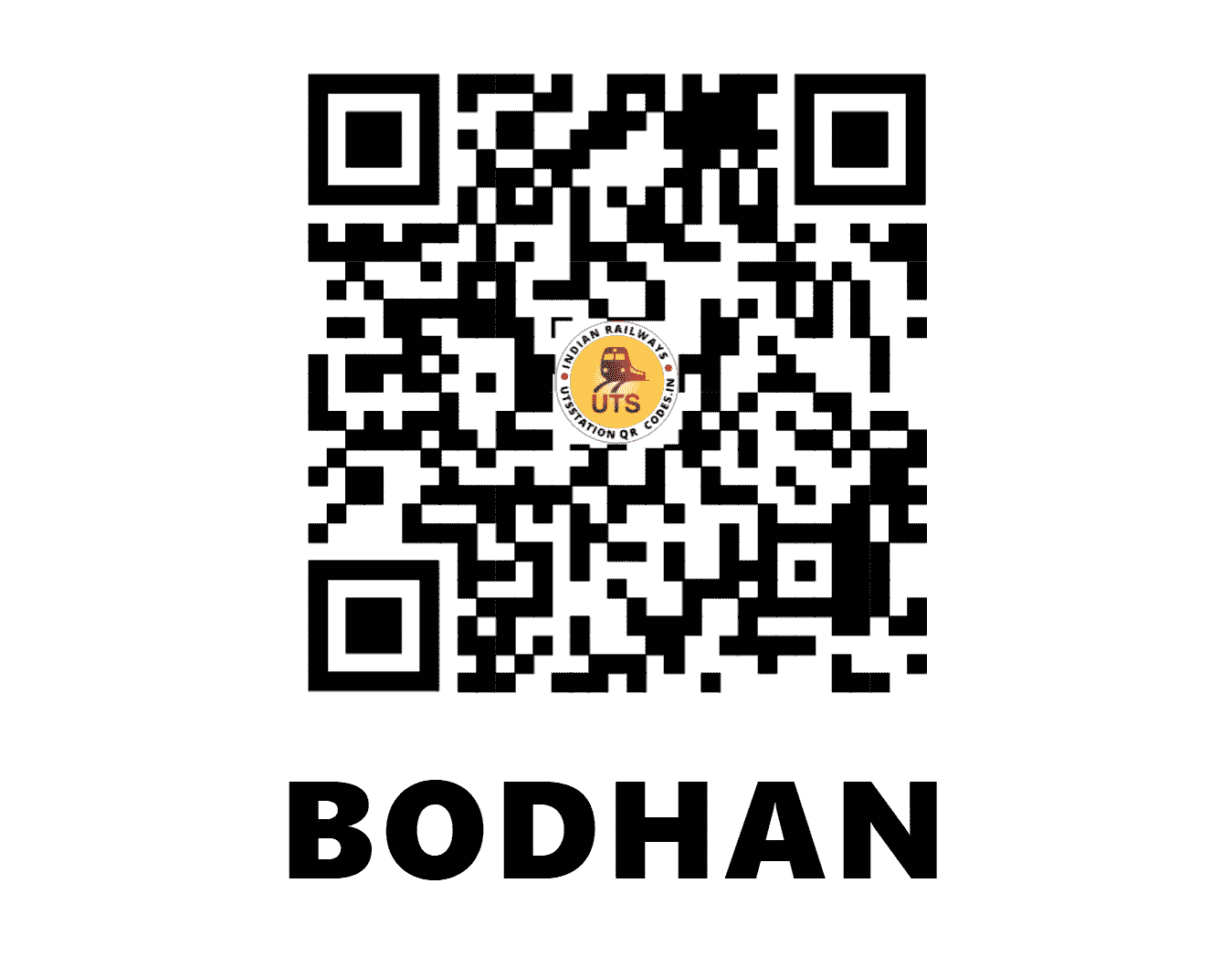 UTS QR Code for BODHAN - BDHN (SC - TELANGANA)