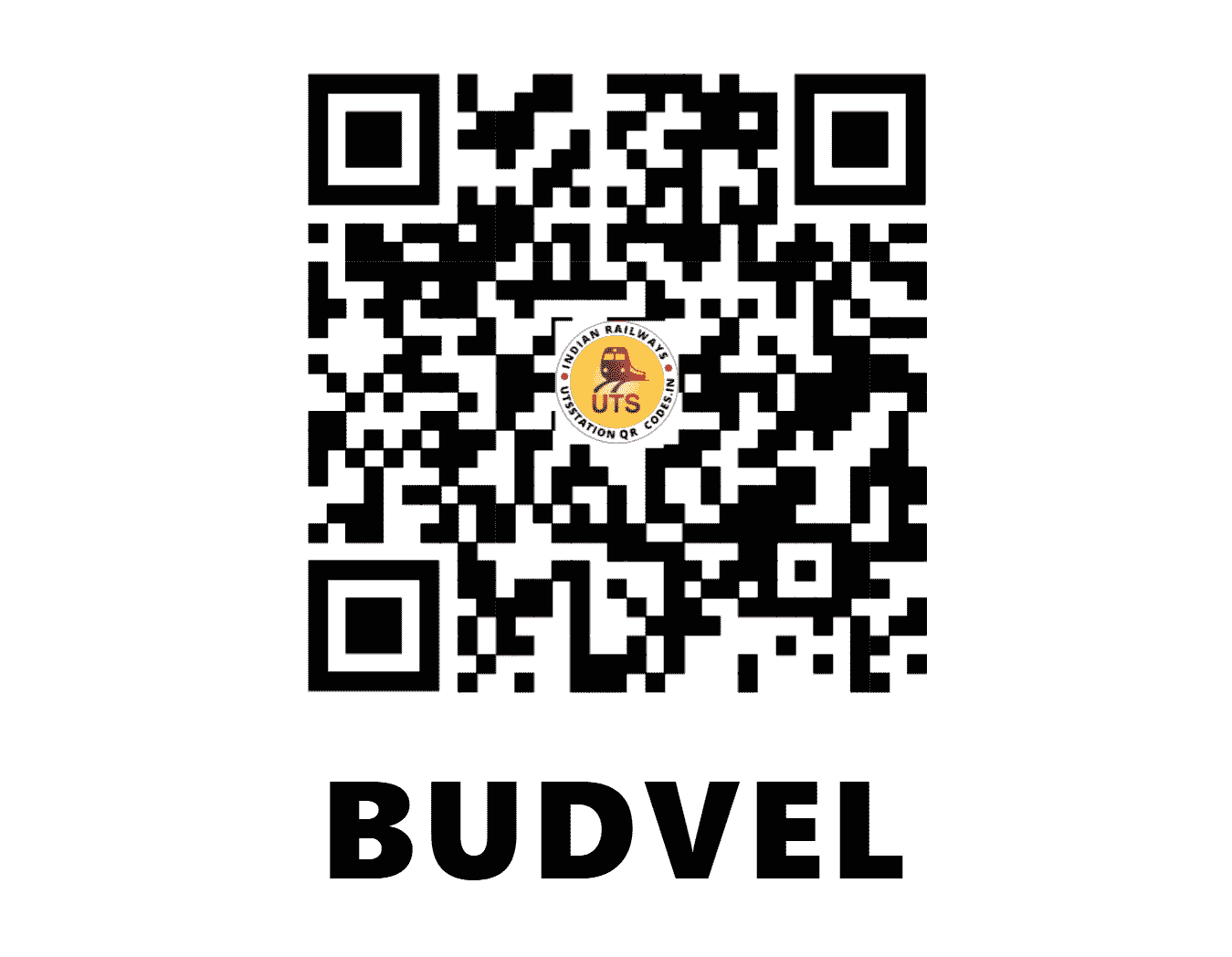 UTS QR Code for BUDVEL - BDVL (SC - TELANGANA)